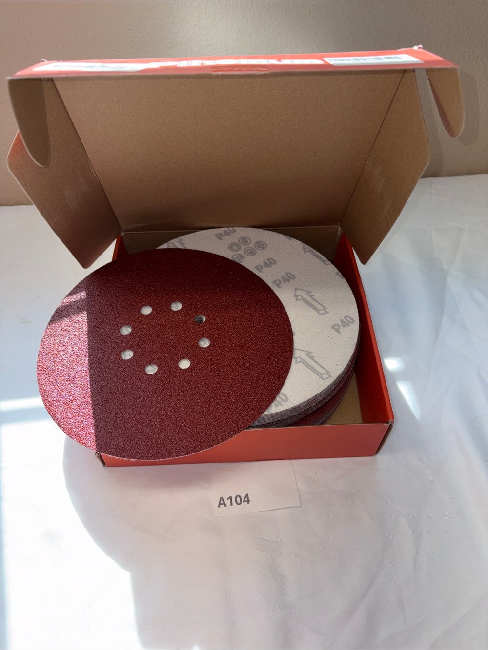 Red 8-Hole Sanding Discs - Versatile Pack for Home Projects